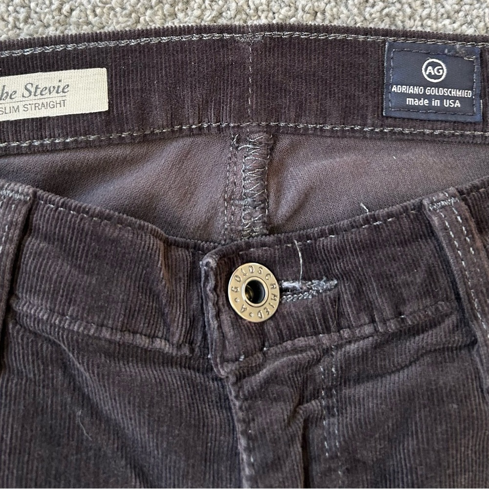 AG Adriano Goldschmied Chocolate Corduroy Slim Leg  Pants - Picture 2 of 5